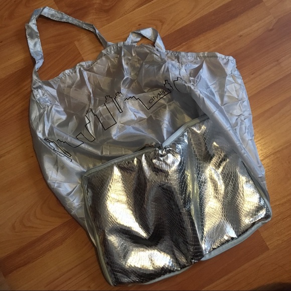 CitySlips Silver Foldable Ballerina Flats - Picture 10 of 12